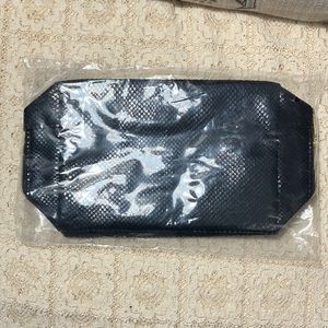 Black Tarte Cosmetic Bag with Snakeskin Look